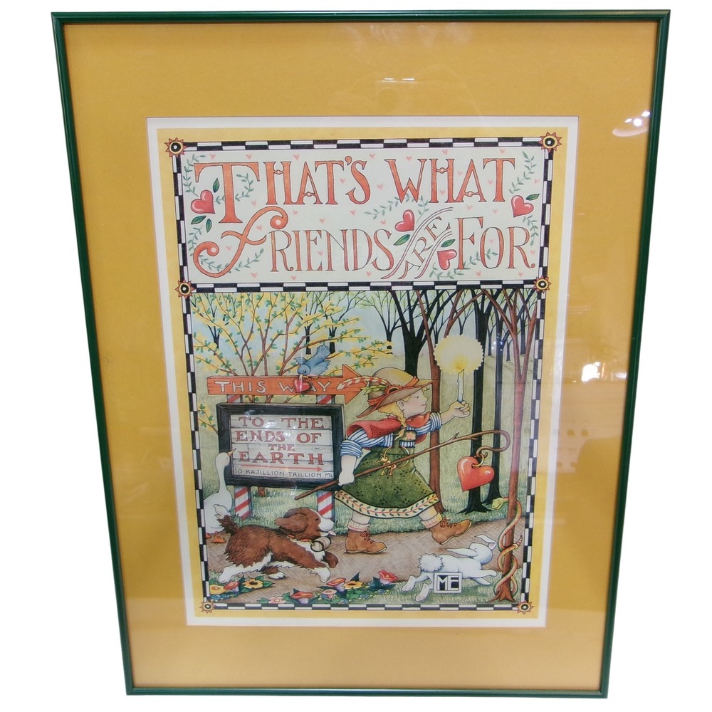 Mary Engelbreit "That's What Friends Are For" Matted Framed Art Print